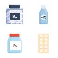 Various vitamin and mineral supplements illustration vector