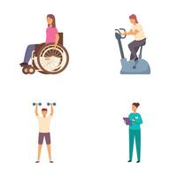 Diverse set of people engaging in different exercises vector