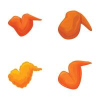 Various chicken wings styles set vector