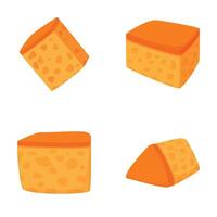 Variety set of cartoon cheese blocks vector