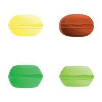 Macaroon dessert icons set cartoon . Colored macaroon cookie vector