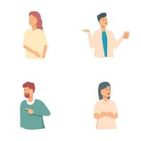 Set of diverse people with different expressions vector