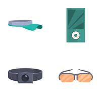 Set of modern tech accessories icons vector