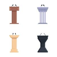 Set of four different podiums on white background vector