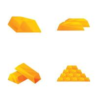Golden bars and pyramids set vector
