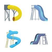 Assortment of colorful playground slides vector
