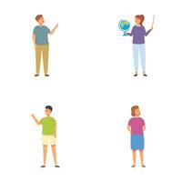 Diverse set of cartoon characters vector