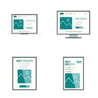 Responsive web design concepts on various devices vector