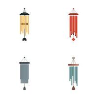 Collection of wind chime illustrations vector