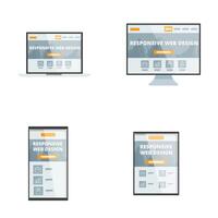 Set of responsive web design devices vector