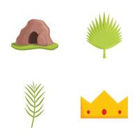 Cartoon nature and royal elements set vector