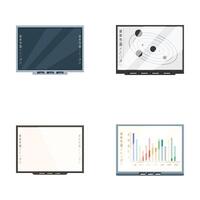 Set of modern computer monitor illustrations vector