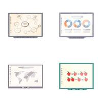 Set of infographic elements on computer screens vector