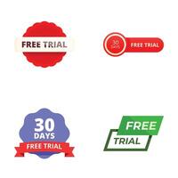 Set of free trial badges with 30 days offer vector