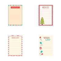 Set of holiday season wish list templates vector