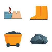 Industrial and mining icon set vector