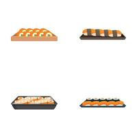 Assorted sushi set illustration vector