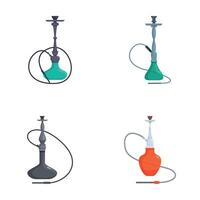 Set of different hookahs illustration vector