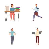 Set of modern professionals in various poses vector