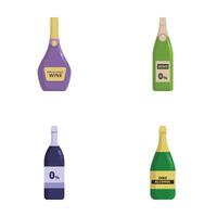 Assortment of nonalcoholic beverage bottles set vector