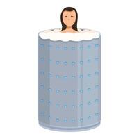 Woman relaxing in spa capsule having therapy session vector