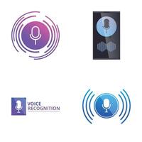 Voice recognition technology icons set vector
