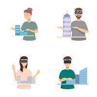 Virtual reality architects and engineers concept vector