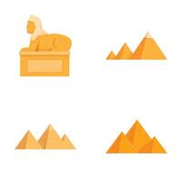 Egyptian sphinx and pyramids set vector