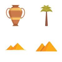 Ancient vase and desert icons set vector