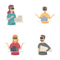 Virtual reality architecture design concept vector