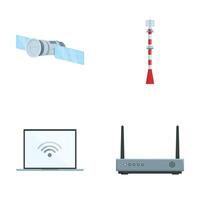 Modern communication technology icon set vector