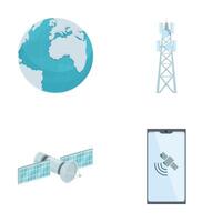 Technology and communication icons set vector