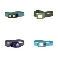 Set of various headlamp designs isolated on white vector