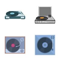Set of modern and retro turntables vector