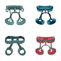 Set of various climbing harnesses isolated on white vector