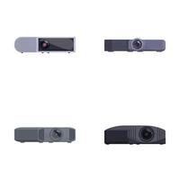 Modern projector set isolated on white vector