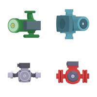 Set of various industrial valves icons vector