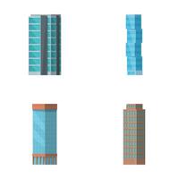 Set of modern skyscraper buildings isolated on white vector