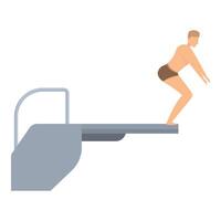 Professional swimmer is preparing to jump in a swimming pool vector