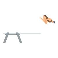 Professional swimmer jumping from springboard in swimming pool vector