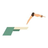 Professional swimmer diving from springboard in swimming pool vector