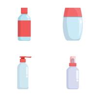 Set of various bottles for cosmetics vector