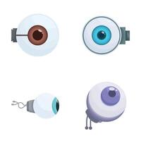 Set of cartoon robotic eyes vector