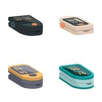 Set of modern digital pulse oximeters vector