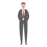 Confident businessman standing with hands in pockets vector