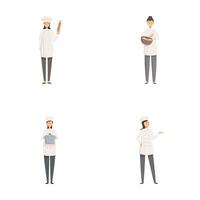 Set of professional chefs in various poses vector
