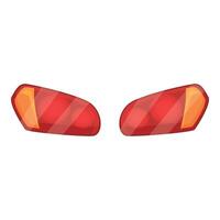 Pair of modern car rear lights shining red and orange vector