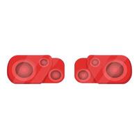 Red robot eyes are glowing, scanning and observing vector