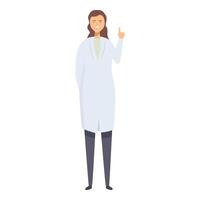 Female scientist pointing up with index finger having an idea illustration vector