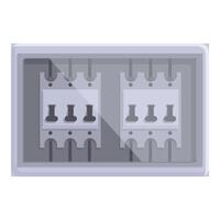 Electric panel with circuit breakers controlling power supply in a residential building vector
